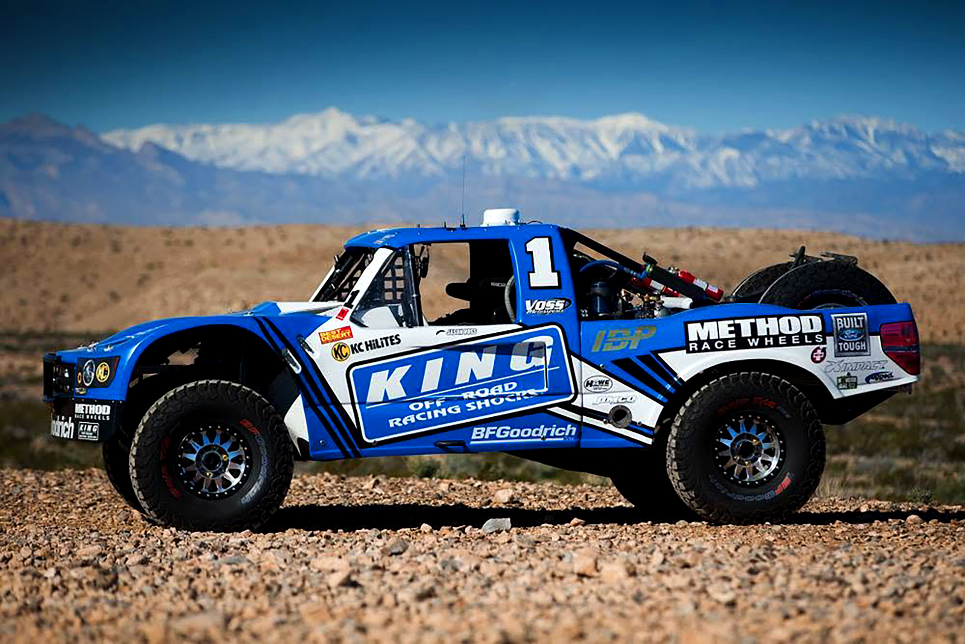 KING SHOCKS TROPHY TRUCK | Jason Voss KC HiLites, Method Race Wheels BFGoodrich Ford Trucks Ford Racing Best in the Desert Racing Association